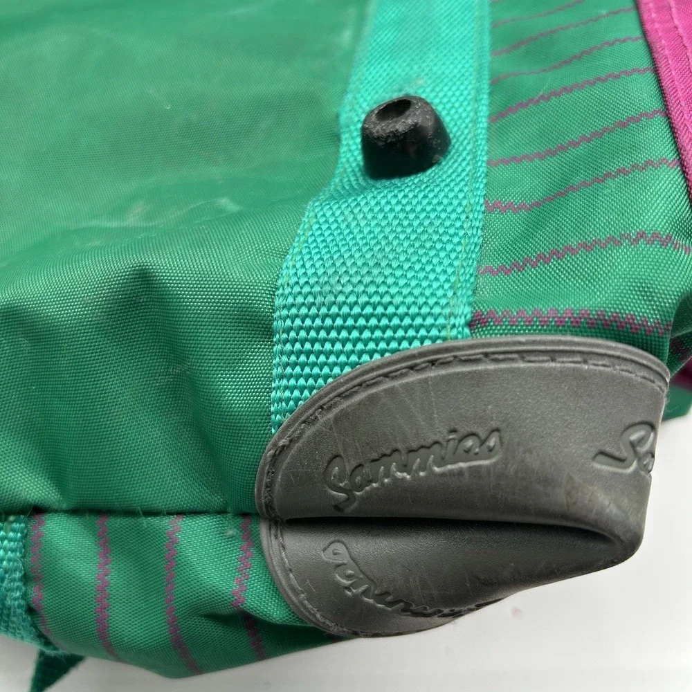 VTG‎ 1991 Samsonite Sammies Luggage Duffle Bag Teal Green Pink Striped